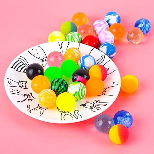 image for Aneco 40 Pieces Jet Bouncy Balls 25mm Bounce Ball Mixed Colour Party B