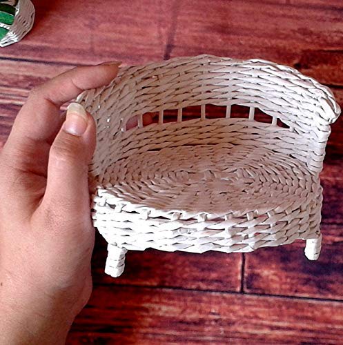 Amazon Com Lati Yellow Couch Miniature Handmade White Wicker