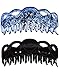 Prettyou 5.5 Inches Large Crystal Plastic Hair Claw Banana Clips for Thick Hair Women,pack of 2 (Set1)