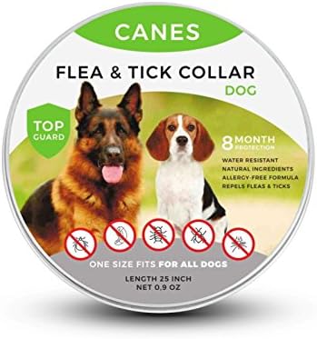 Canes Trade Flea and Tick Prevention for Dogs, Natural Flea and Tick Collar for Dogs, One Size Fits All, 25 inch, 8 Month Protection, Charity