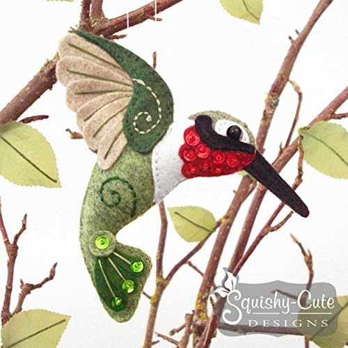 Hummingbird Sewing Pattern - Bird Ornament Felt Plushie Pattern & Tutorial - Backyard Birds Craft Project