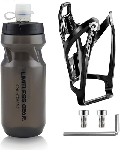 OSIGEI Bike Water Bottle Cage and 21oz Bottle Set Premium BPA Free