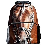 Vere Gloria Unisex School Backpack Bags 3D Animal Print Felt Fabric Hiking Daypacks (horse)