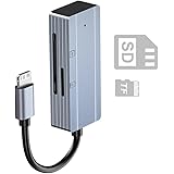 sunshot SD/TF Card Reader for iPhone/iPad, Portable Memory Card Camera Reader Adapter Supports SD/TF Card Reading Plug and Pl