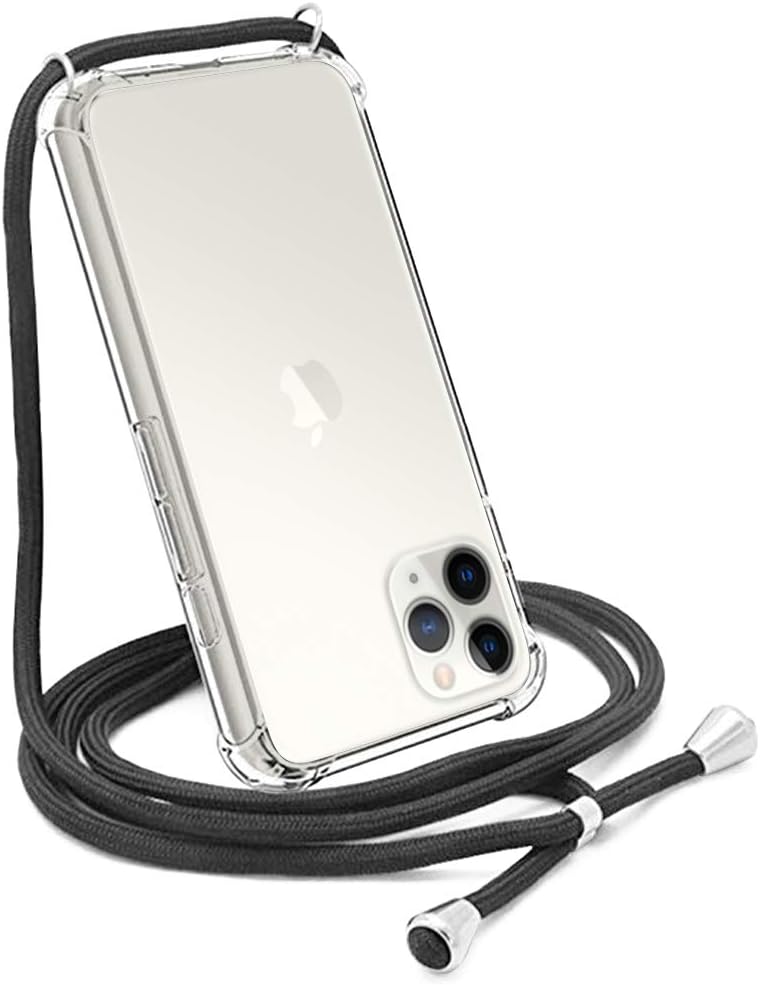 YESPURE Crossbody Case for iPhone 11 pro 5.8",Case for iPhone 11 pro,Clear Transparent TPU Soft iPhone 11 pro Case Holder with Neck Cord Lanyard Strap-Clear (iPhone 11 pro 5.8" Black)