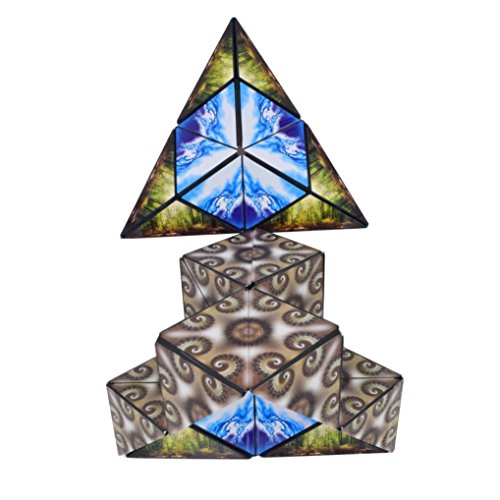 Hometom Magic Cube, Novelty Amazing Star Cube Transforming Cube Geometric Fidget Puzzle Magic Infinite Cube (Muti-Color)