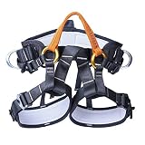 kissloves Full Body Safety Harness Outdoor Climbing Harness Half Body Harness Safe Seat Belt for Mountaineering Outward Band Expanding Training Rock Climbing Rappelling Equip (Half-Body Orange)