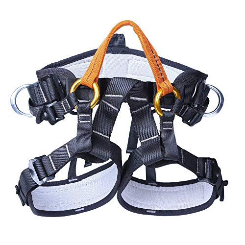 kissloves Full Body Safety Harness Outdoor Climbing Harness Half Body Harness Safe Seat Belt for Mountaineering Outward Band Expanding Training Rock Climbing Rappelling Equip (Half-Body Orange) (Best Tree Climbing Saddle)