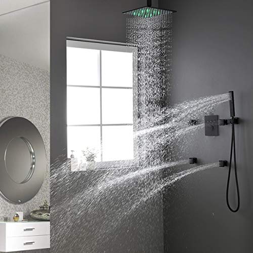 Enga Shower Jets System with Wall Mount 12 Inch Rain Shower Head and