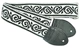 Souldier GS0257BK02BK Custom USA Handmade Scroll Guitar Strap - Black/White