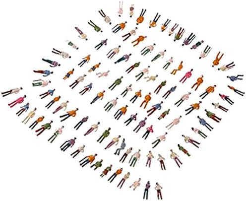 Ensunpals 100Pcs OO Scale 1:75 Mix Painted Model Train Park Street Passenger People Figures Magic Toy for Kids Children Painted Model People