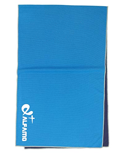 Mesh Cooling Towel - 47" x 14" Extra Large As Scarf - Ultra Soft Breathable Yoga Towel - Keep Cool for Running Biking Hiking Tennis Golf & All Other Sports, Waterproof Bag Packaging with Carabiner - Thumbnail 5