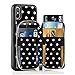 iPhone Xs Max Case, iPhone Xs Max Wallet Case with Credit Card Holder Slot Leather Wallet Zipper Pocket Purse Handbag Wrist Strap Case for Apple iPhone Xs Max - 6.5 inch 2018 - Polka Dots
