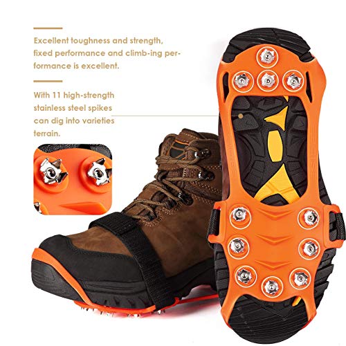 Wirezoll Ice Cleats, Stainless Steel Traction Cleats, Portable Walk Spikes Crampons for Walking, Jogging, Hiking, Mountaineering Ice Snow Grips - Thumbnail 7