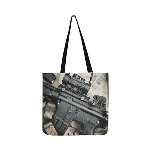 Gun Enthusiasts 'Gewehre Canvas Tote Handtasche Schultertasche Crossbody Taschen Geldbörsen für Männer und Frauen Einkaufstas