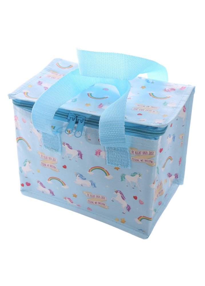 Puckator Woven Cool Lunch/Food/Thermal Insulated Bag Sandwich School/Picnic, Unicorn