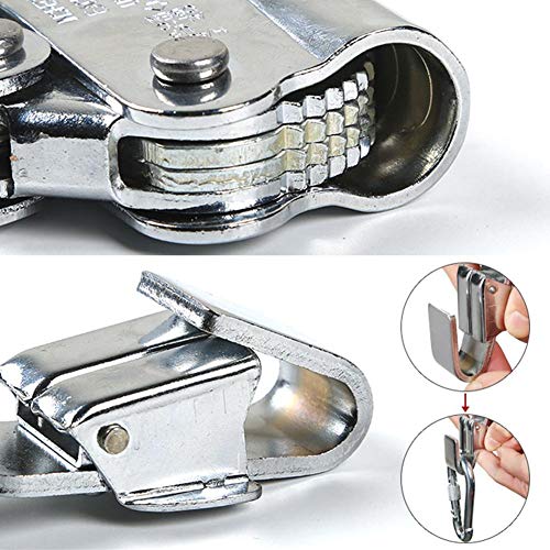 BleuMoo Alloy Steel Climbing Abseiling Safety Shutdown Anti-Fall Anti-Fall Belay Device Self-Locking Device (Push-Type Hanging Point)
