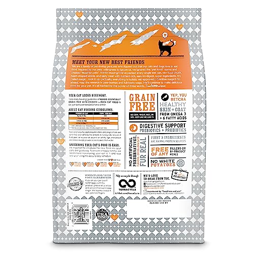 I AND LOVE AND YOU NAKED ESSENTIALS DRY CAT FOOD – CHICKEN + DUCK – GRAIN FREE, REAL MEAT, NO FILLERS, PREBIOTICS + PROBIOTICS, 3.4LB BAG