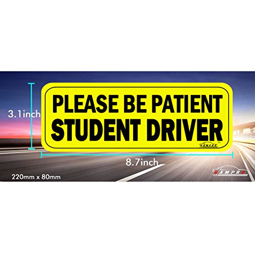 GAMPRO Set of 3 Sign Car Stickers Student Driver Sign Magnet Highly Reflective Vehicle Car Safety Sign Car Stickers Safety Signs Car Vehicle Reflective Sign Sticker Bumper Driver Lager Visible Text