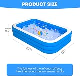GALAXYER Inflatable Paddling Pool 3 Rings Large Family Rectangular 290x163x50 view 4