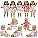ZITA ELEMENT 5 Pcs Fashion Cute Dresses for 14 Inch to 16 Inch Baby Doll Clothes, American 18 Inch Girl Doll and Other 18 Inch Doll Clothes Outfits Xmas Gift