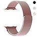 Ferdery Stainless Steel Band Mesh Milanese Loop Bracelet Strap Replacement Band with Magnetic Closure Clasp for Apple Watch Series 1 Series 2 Series 3 Edition RoseGold 38mm
