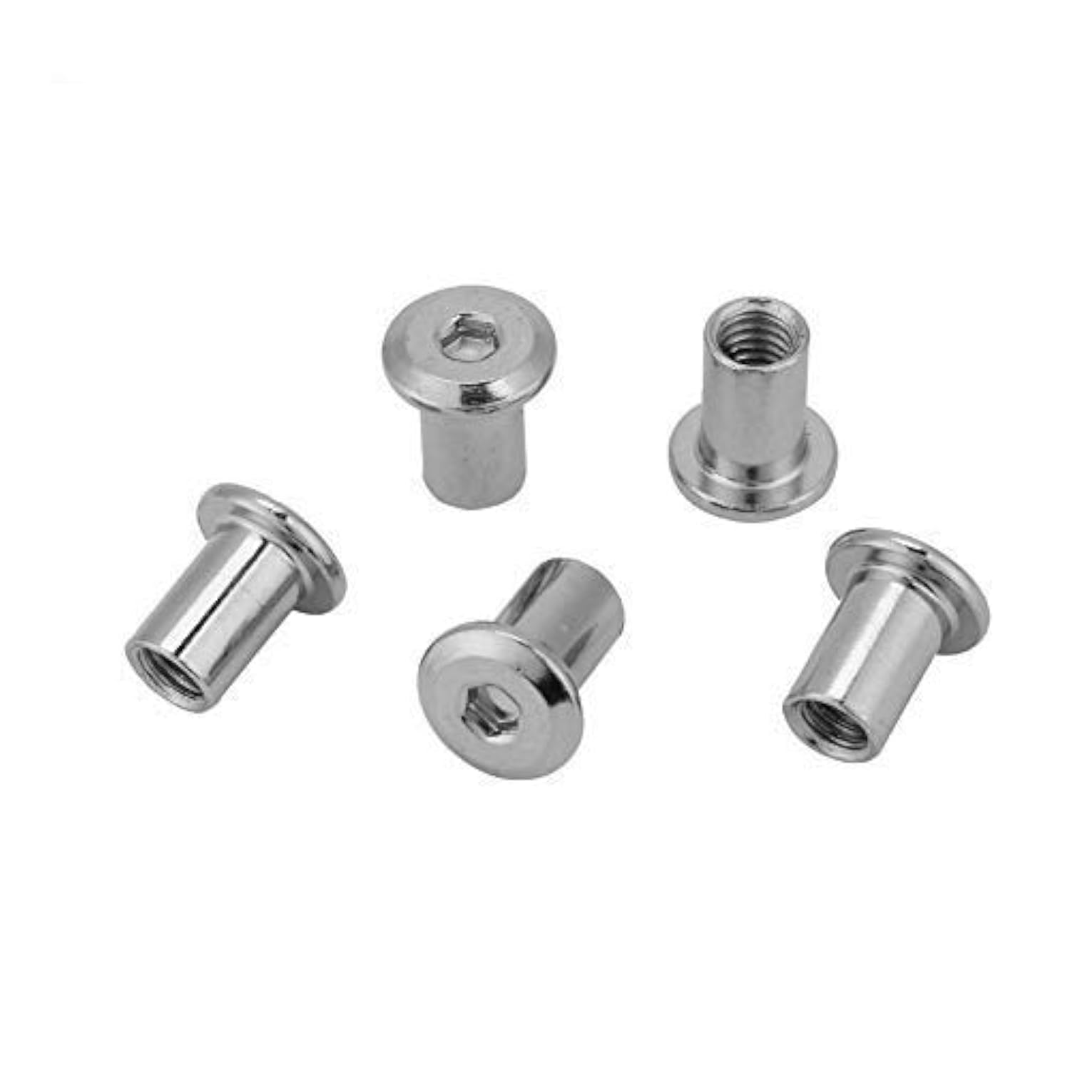 Flat Hex Nuts M6 M8 Iron Plated Nickel Round Head Hex Nut Inserts Threaded Fasteners For Socket Screw Applications (M6*15 50PCS)