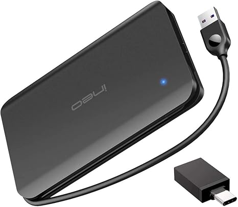 ineo Caja de carcasa de disco duro externo de aluminio USB 3.0 para Caddy SSD HDD SATA de 2,5 pulgadas de 9,5 mm y 7 mm [T2585]: Amazon.es: Electrónica