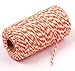 Penta Angel 2mm Diameter 100M /109 Yards Natural Cotton Baker Twine Cording DIY Craft Twist String Spool Gift Wrapping Packing Rope for Garden Festival Decoration (Orange and White)