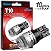 Yorkim T10 LED Light Bulb, High Power Samsung Chips 194 Bulbs for 168 194 W5W 2825 T10 Wedge, Pack of 10 - White