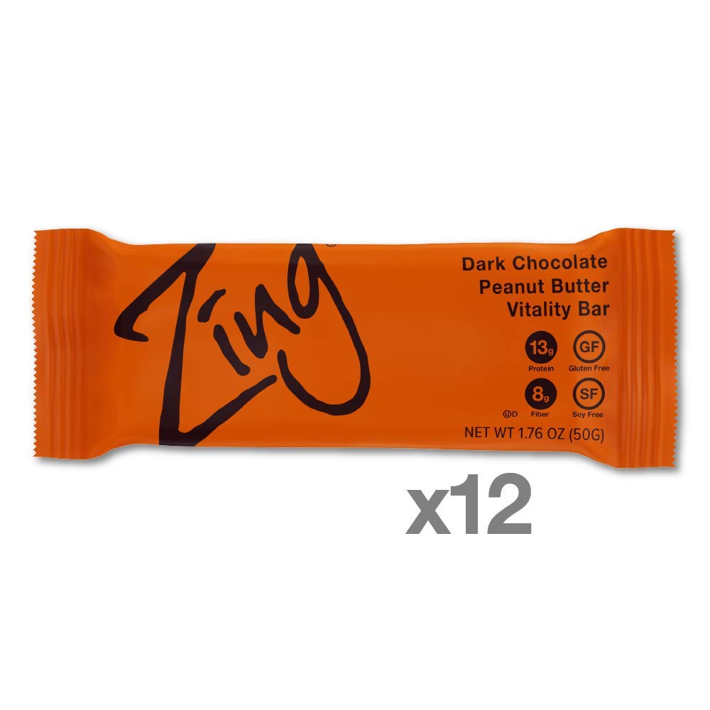 Zing Vital Energy Nutrition Bar, Peanut Butter Chocolate Chip, (12 Bars