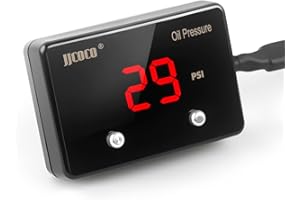 JJCOCO 232PSI Oil Pressure Gauge LED Digital Display 12V Press Gauge Meter Kit with Oil Pressure Sensor for Car Truck Vehicle