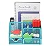 PAG Office Supplies Mesh Desk Organizer Pen Holder Accessories Storage Caddy with Drawer, 7 Compartments, Blue