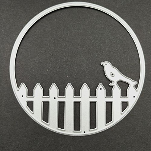 callm Bird Fence Metal Cutting Dies Embossing Card Making Die Cuts Scrapbooking Dies Stencil Metal Cut For Card Album Decoration Paper Card Making (H)