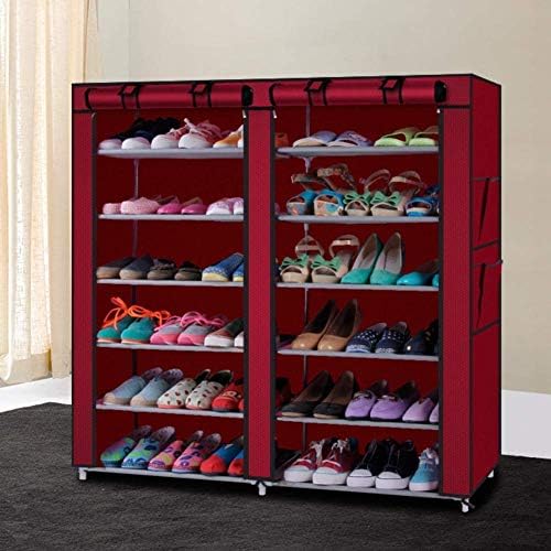 Aysis Steel 12 Layer Fancy and Portable Foldable Collapsible Closet/Cabinet Metal Wardrobe (Multipurpose)