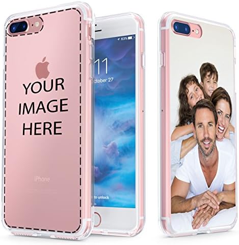 True Color Case Compatible with iPhone 7 Plus Case, Customized iPhone 8 Plus Case, Create Your Own Personalized Custom Picture HD Printed on Clear Back - Shock Absorbing Protective Bumper Cover