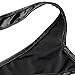 YiZYiF Men's Black Leather Like Bodysuit Gay Muscle Singlet Halter Ultra Briefs Medium