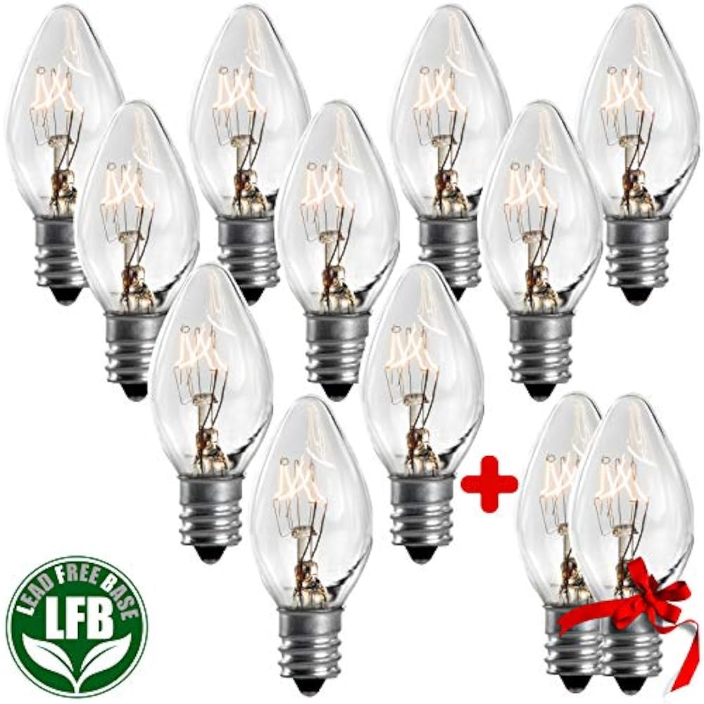 7 Watt Night Light Replacement Bulbs 10 Pack + 2 Free, Salt Lamps