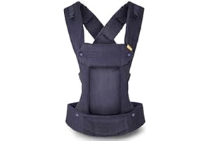 Beco Gemini Baby Carrier Newborn to Toddler - Front, Back and Hip Seat Carrier, Baby Carrier Backpack & Baby Front Carrier with Adjustable Seat, Ergonomic Baby Holder Carrier 7-35lbs (Blue Linen)