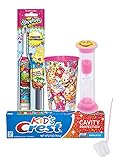 Shopkin 4pc. Bright Smile Oral Hygiene Set! Shopkins Turbo Powered Toothbrush, Crest Kids Sparkling Toothpaste, 2 Minute Timer & & Mouthwash Rinse Cup! Plus Bonus 