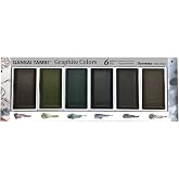 Kuretake Gansai Tambi GRAPHITE COLORS, 6 colors set, Made in Japan | 6 graphite-infused colors, Watercolor Paint Set, matte finish, Professional Use, Artist Grade