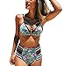 CoCo Fashion Womens Push up Padded Colorblock Bikini Swimwear Swimsuit (2X-Large, Two pieces M02)