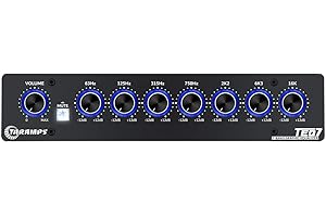 Taramp's TEQ 7 Stereo 7-Band Graphic Equalizer RCA Input 2 Channels HPF and LPF Filters Mute Function Car Audio Mixer Equaliz