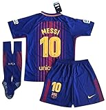 NEW 2017/2018 Messi #10 FC Barcelona Home Jersey Shorts and Socks for Kids/Youth (7-8 Years Old)