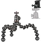 JOBY GorillaPod 1K GripTight Mount PRO Kit, Compact Flexible Tripod 1K Stand and BallHead 1K with Locking Phone Mount, Easy L