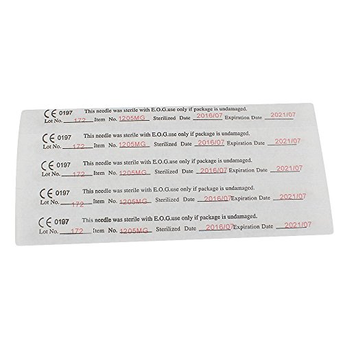 Wormhole Assorted Tattoo Needles #12 Standard Disposable & Sterilized Mix Sizes 3RL 5RL 7RL 9RL 5RS 7RS 9RS 5MG 7MG 9MG Tattoo Liner Needles Tattoo Shader with Blue Dot - Box of 50
