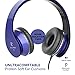 AILIHEN I60 On Ear Headphones with Microphone for Laptop Tablet Android iOS Smartphones (Blue)