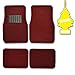 4 Pc Universal Carpet Car Mats w/Heel Pad + Little Tree (Vanilla)