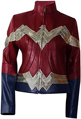 HF Outlets Gal Gadot Wonder Woman Diana Prince Jacket (Large Jacket Chest 48", Faux Leather)