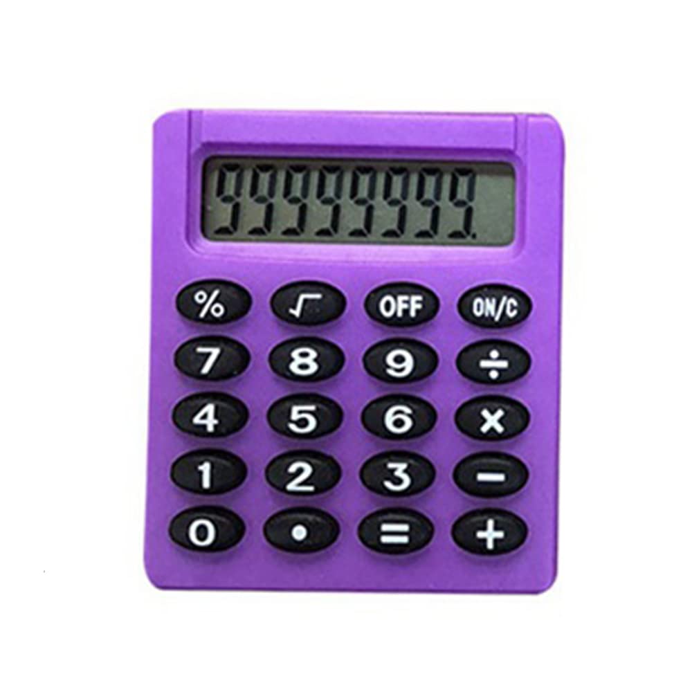 Calculator Pocket Mini Small Protable- School/Kids/Home/Office/Nurses- Solar/Battery - Basic Fully Functional - 8-Digit Display - Parties/Gifts/Events (Purple, 1Pcs)